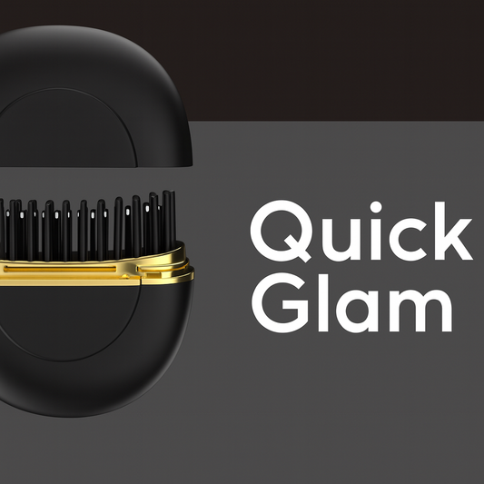 GlamBrush| Portable Ceramic Hair Straightener - Mini Steam, USB Rechargeable