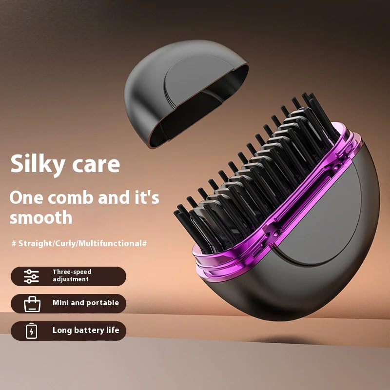 GlamBrush| Portable Ceramic Hair Straightener - Mini Steam, USB Rechargeable